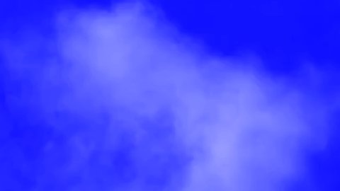 Smokey Fog on Blue Mat Screen Background 4K Animation Footage. Light Smoke Ambiance Effect . Smoke Fog Loop Overlay Motion Background. Fog and Smoky Abstract.