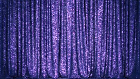 Realistic 3D animation of the luxurious and fancy dark lavender blue metallic textured curtain rendered in UHD with alpha matte