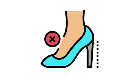 high heel woman shoe feet color icon animation