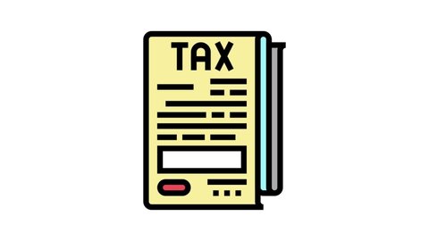 tax accounting color icon animation
