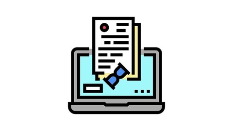 online processing audit color icon animation