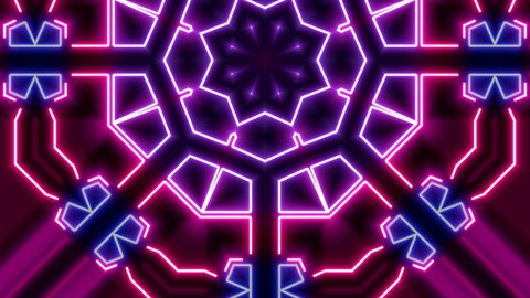 Led Light Background Stage Concert Screen Laser Glowing Neon Light Motion Background Design kaleidoscope pattern color loop futuristic seamless neon