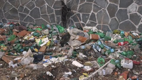 Plastic waste illegal dump site litter garbage
