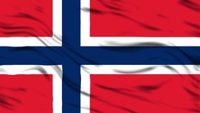 A waving national flag of Norway on fabric texture background. Flag video for design and advertising. 3D-Illustration. 3D-rendering