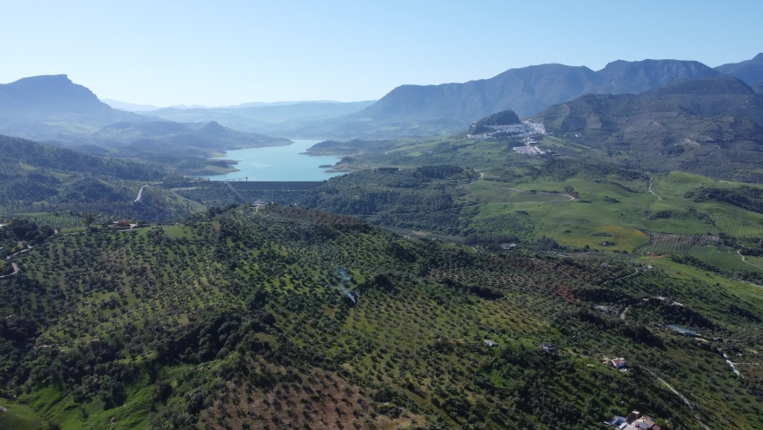 Aerial view in beautiful landscape. Cadiz. Andalusia,Spain. Drone Footage