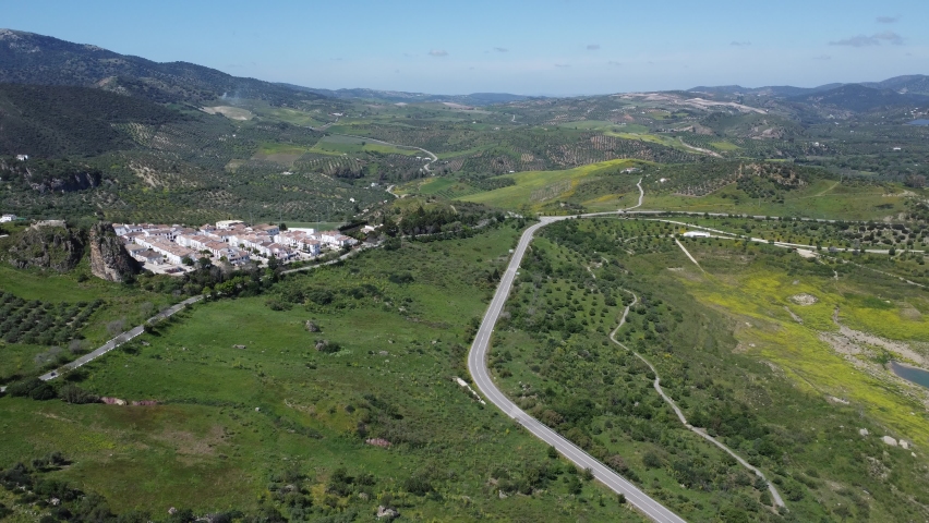 Aerial view in beautiful landscape. Cadiz. Andalusia,Spain. Drone Footage