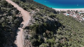 Lycian Way Walking Drone Video, Oludeniz Beach Fethiye, Mugla Turkey