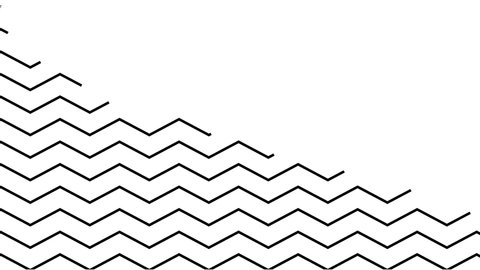 Black and white zig-zag line background animation in high resolution.
