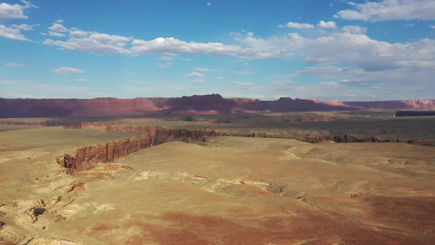 Aerial View Of Canyon Cliffs Near Utah, USA - drone shot