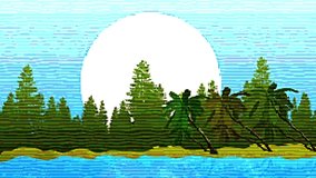 8 bit Nature. 3d animation