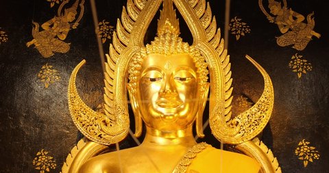 The golden Buddha statue. Buddha statue in Wat Phra Sri Rattana Mahathat Temple, Name is Phra Buddha Chinnarat, Phitsanulok in Thailand.