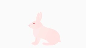 Loop animation of a simple rabbit running alertly around.