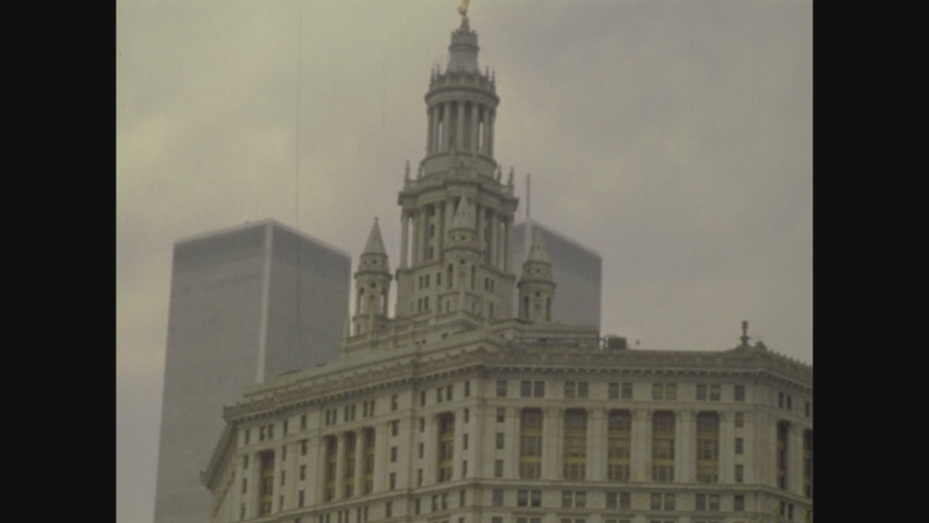 NEW YORK, USA 05 NOVEMBER 1975: New York streets view in the mid 70's, vintage footage digitalized in 4k