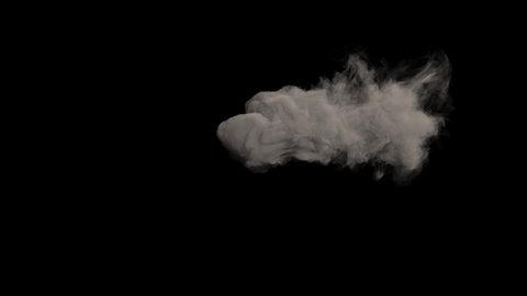 Abstract white smoke in slow motion. Smoke, Cloud of cold fog in light spot background. Light, white, fog, cloud, black background, 4k, ice smoke cloud. Floating fog.
