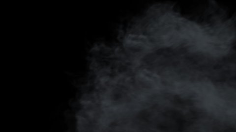 Abstract smoke in slow motion. Smoke, Cloud of cold fog in light spot background. Light, white, fog, cloud, black background, 4k, ice smoke cloud. Floating fog.
