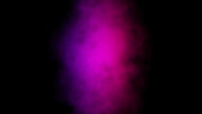 Abstract background with vibrant smoke illuminated by multicolored neon light moving from top to bottom. Amazing mystic steam on a black background. Smoke seamless pattern. Animation loop stock video.