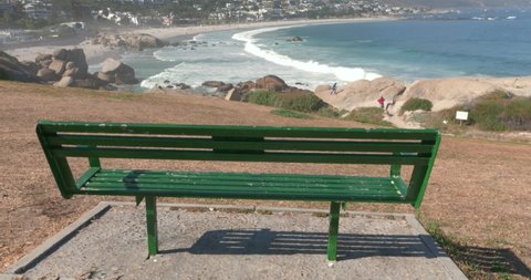 Establishing shot of Capetown, South Africa along the coastal area