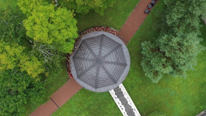 Beautiful arch in deciduous forest in Ukraine