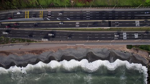 Highway of the Costa Verde, at the height of the district of Miraflores in the city of Lima, Peru