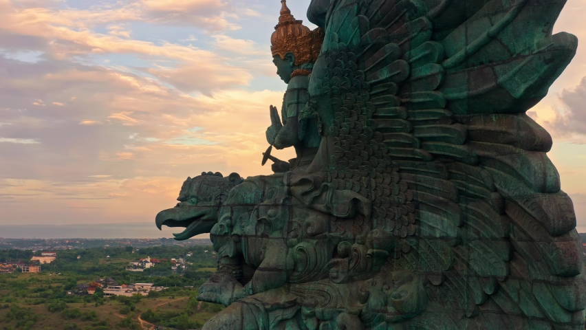 Garuda Wisnu Kencana statue. GWK 122-meter tall statue is one of the most recognizable symbol Balinese Hindu religion and popular travel destination Bali, Indonesia 4K