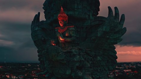 Garuda Wisnu Kencana statue. GWK 122-meter tall statue is one of the most recognizable symbol Balinese Hindu religion and popular travel destination Bali, Indonesia 4K