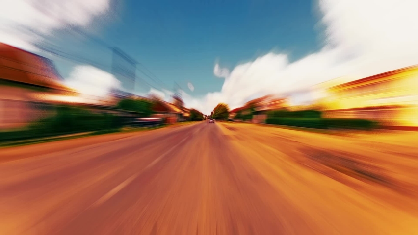 ride on a car. timelapse. blurred background Royalty-Free Stock Footage #1089730601
