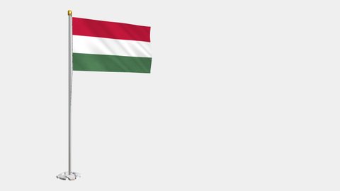 A loop video of an alpha channel with a transparent background, where the Hungary flag ways in the wind.