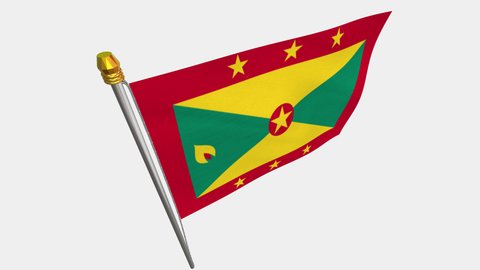 A loop video of an alpha channel with a transparent background, where the Grenada flag ways in the wind.
