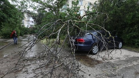 Evpatoria (Crimea, Crimean peninsula), 01.06.2021. Consequences of a hurricane.