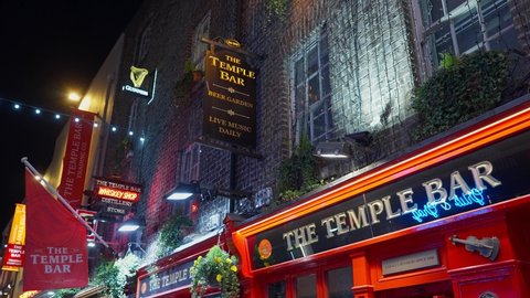 The Original Temple Bar Irish Pub in Dublin - CITY OF DUBLIN, IRELAND - APRIL 20, 2022