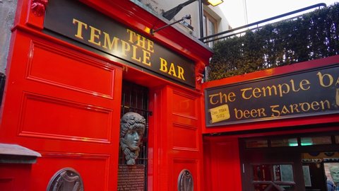 The Original Temple Bar Irish Pub in Dublin - CITY OF DUBLIN, IRELAND - APRIL 20, 2022