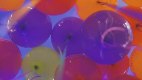 Balloons party. Funny symbolic objects. Colorful balloons background. Leisure activity and vibrant colors.