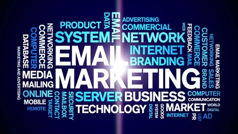 Email Marketing animated tag word cloud,text design animation kinetic typography seamless loop. 