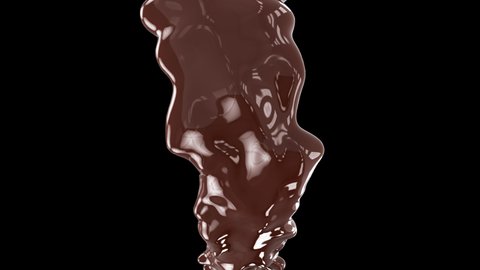 chocolate coffee liquid splash 3D animation Transparent Background
