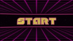 Start Title Animated Retro Futuristic 80s 90s Style. Animation squares and retro background - Powered by Shutterstock - Get 15% off with code: PIKWIZARD15