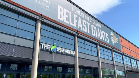The SSE Arena in Belfast - Home of the Belfast Giants - BELFAST, UNITED KINGDOM - APRIL 25, 2022