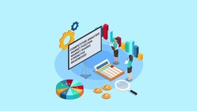 Two businesswomen animation looking at competitor analysis data on the whiteboard while standing with chart. Cartoon in 4k resolution - Powered by Shutterstock - Get 15% off with code: PIKWIZARD15