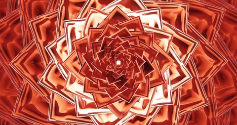 3d render with geometric red flower