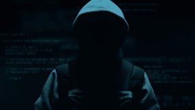 Computer hacker with hoodie. Computer abstract digital code at the background. Darknet fraud and cryptocurrency bitcoin concept. Cybersecurity and data protection in social network - Powered by Shutterstock - Get 15% off with code: PIKWIZARD15