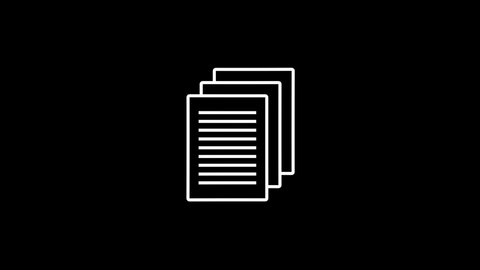 White picture of files on a black background. display files on the screen. Distortion liquid style transition icon for your project. 4K video animation for motion graphics and compositing.