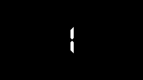 White picture of one on a black background. simple numeric number. Distortion liquid style transition icon for your project. 4K video animation for motion graphics and compositing.