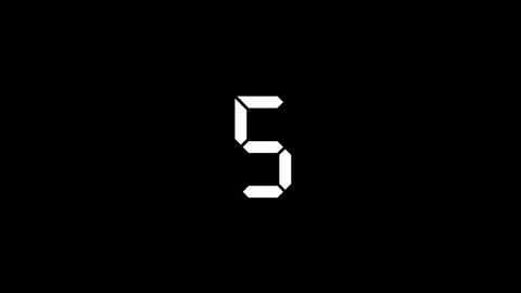 White picture of five on a black background. simple digital number. Distortion liquid style transition icon for your project. 4K video animation for motion graphics and compositing.