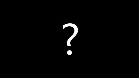 White picture of question mark on a black background. punctuation. Distortion liquid style transition icon for your project. 4K video animation for motion graphics and compositing.