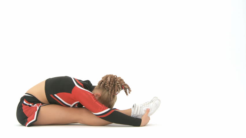 Cheerleader stretching her legs