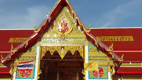 Wat Tha Mai is a Buddhist temple in Krathum Baen, Samut Sakhon, Thailand. APRIL 2022