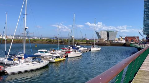 Belfast Harbour Marina - BELFAST, UNITED KINGDOM - APRIL 25, 2022