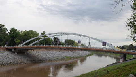 PHITSANULOK, THAILAND - May 2, 2022: Chan Palace Bridge over the Nan River New Landmark It is a major tourist is Public places attraction Phitsanulok 