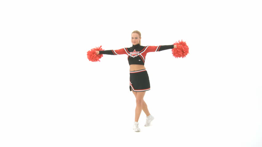 Cheerleader shows different poses 
