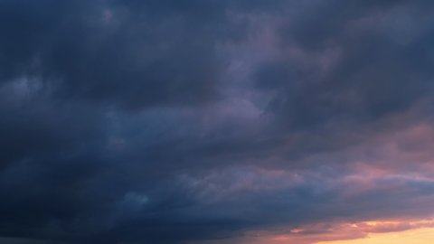 Getting dark with heavy sunset clouds animation background