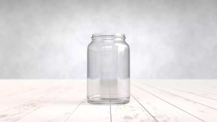 Coins are falling inside the glass jar, Saving money concept, Bank deposit Royalty-Free Stock Footage #1089801163